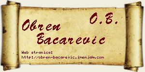 Obren Bačarević vizit kartica